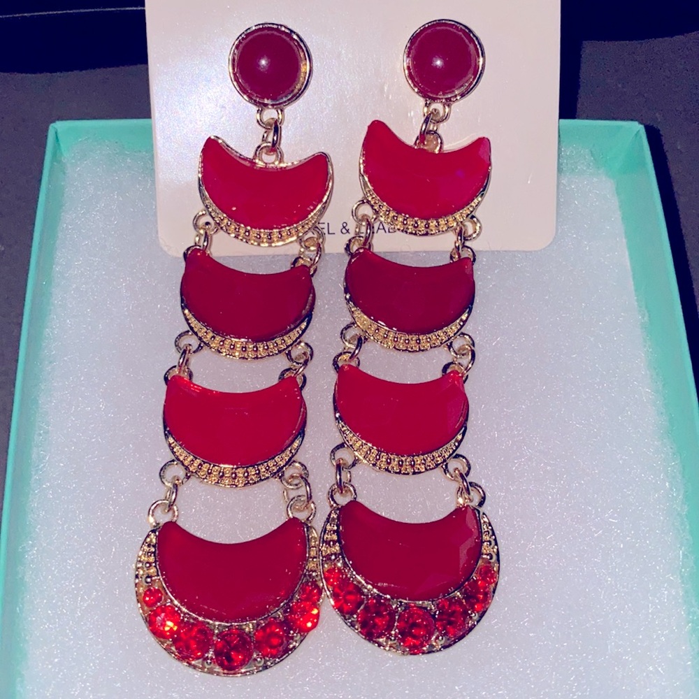 Funky 80’s Style Red statement earrings